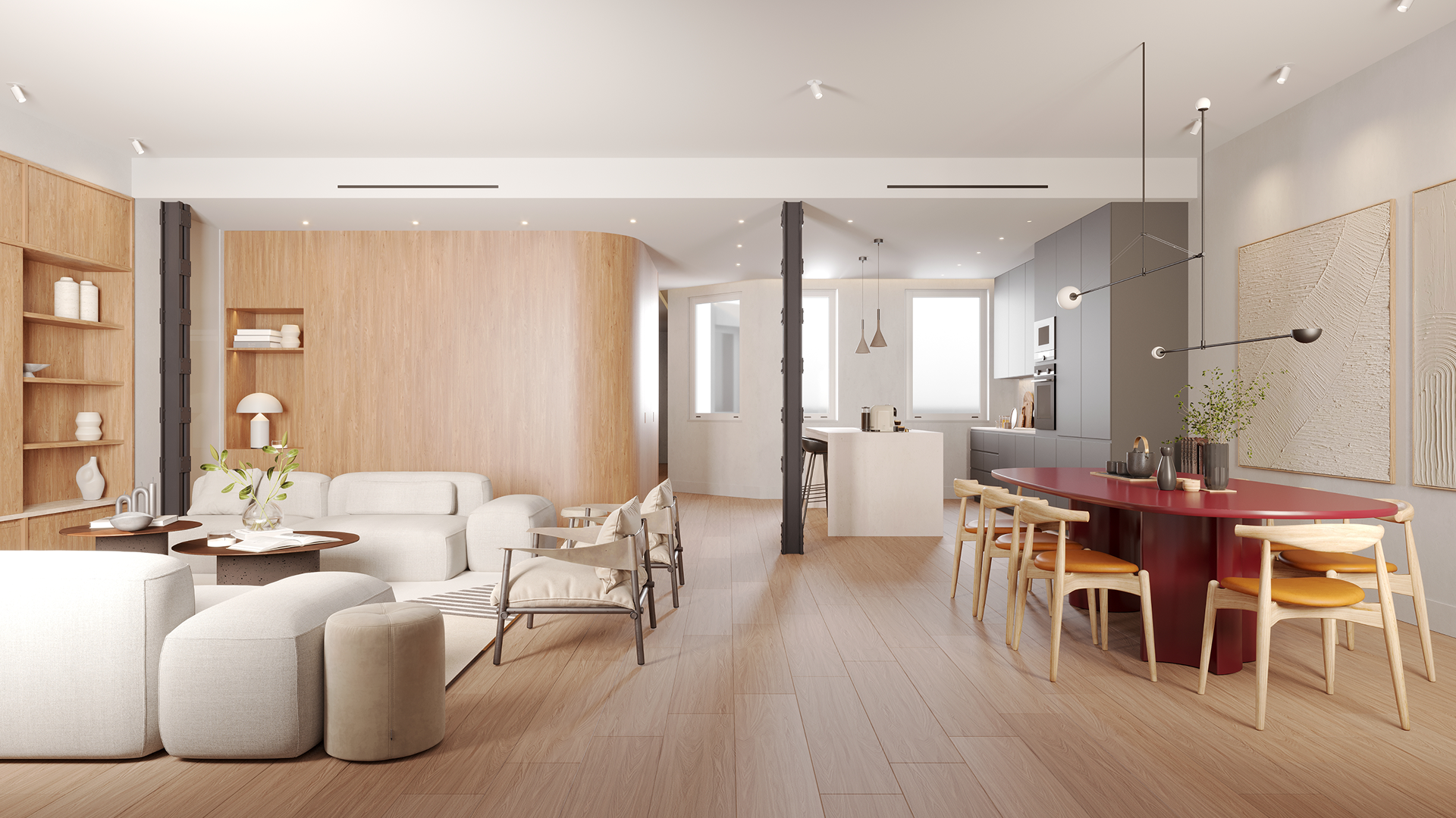 Salón comedor en vivienda de lujo en el barrio de Salamanca, Madrid