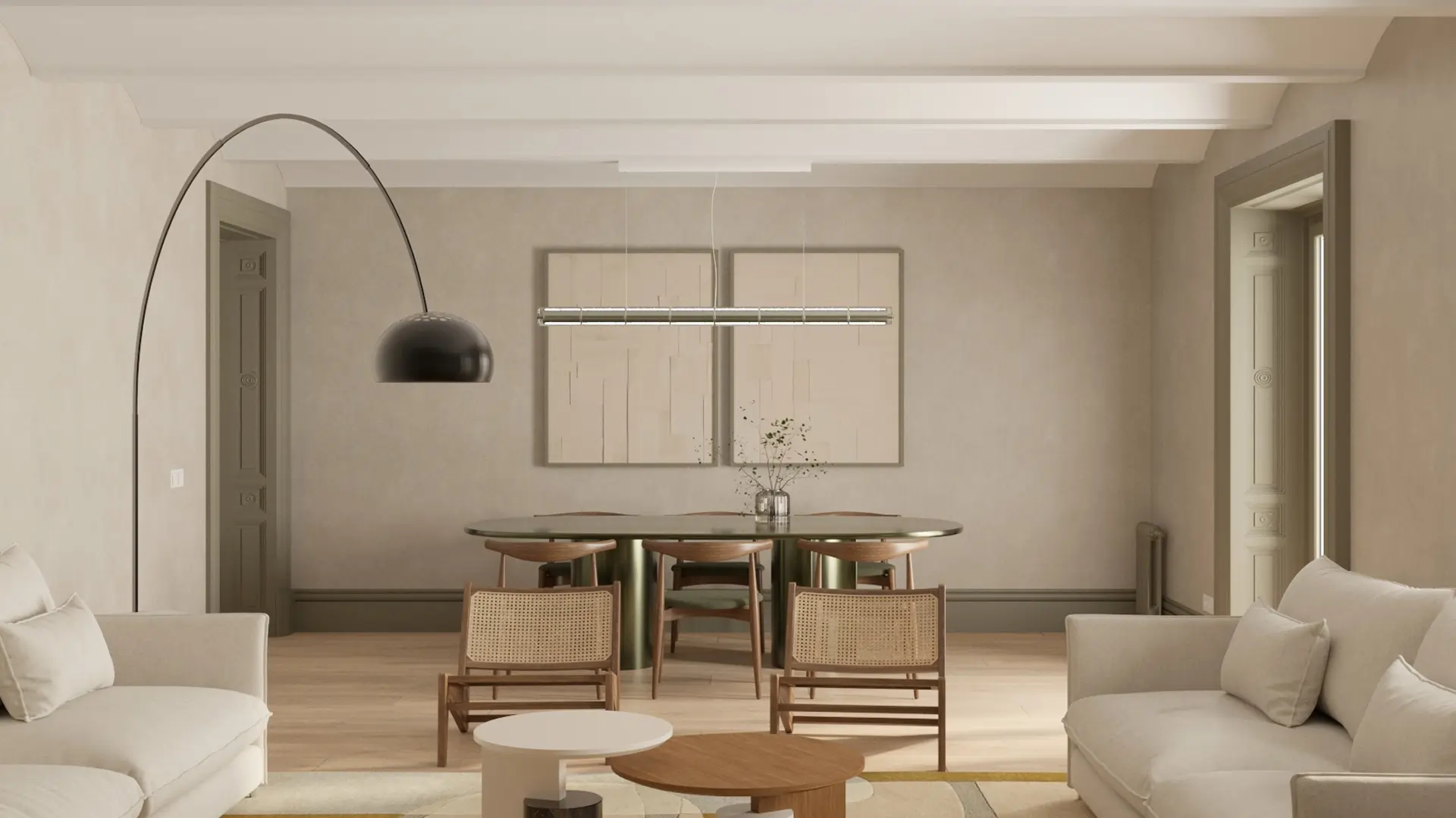 1 salon comedor vivienda malasana madrid balcones