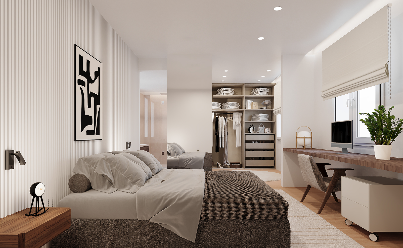 Dormitorio secundario amplio y luminoso en la zona privada.