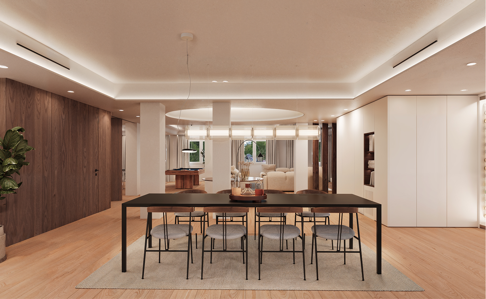 Comedor en vivienda de lujo reformada en Almagro, Chamberí, Madrid