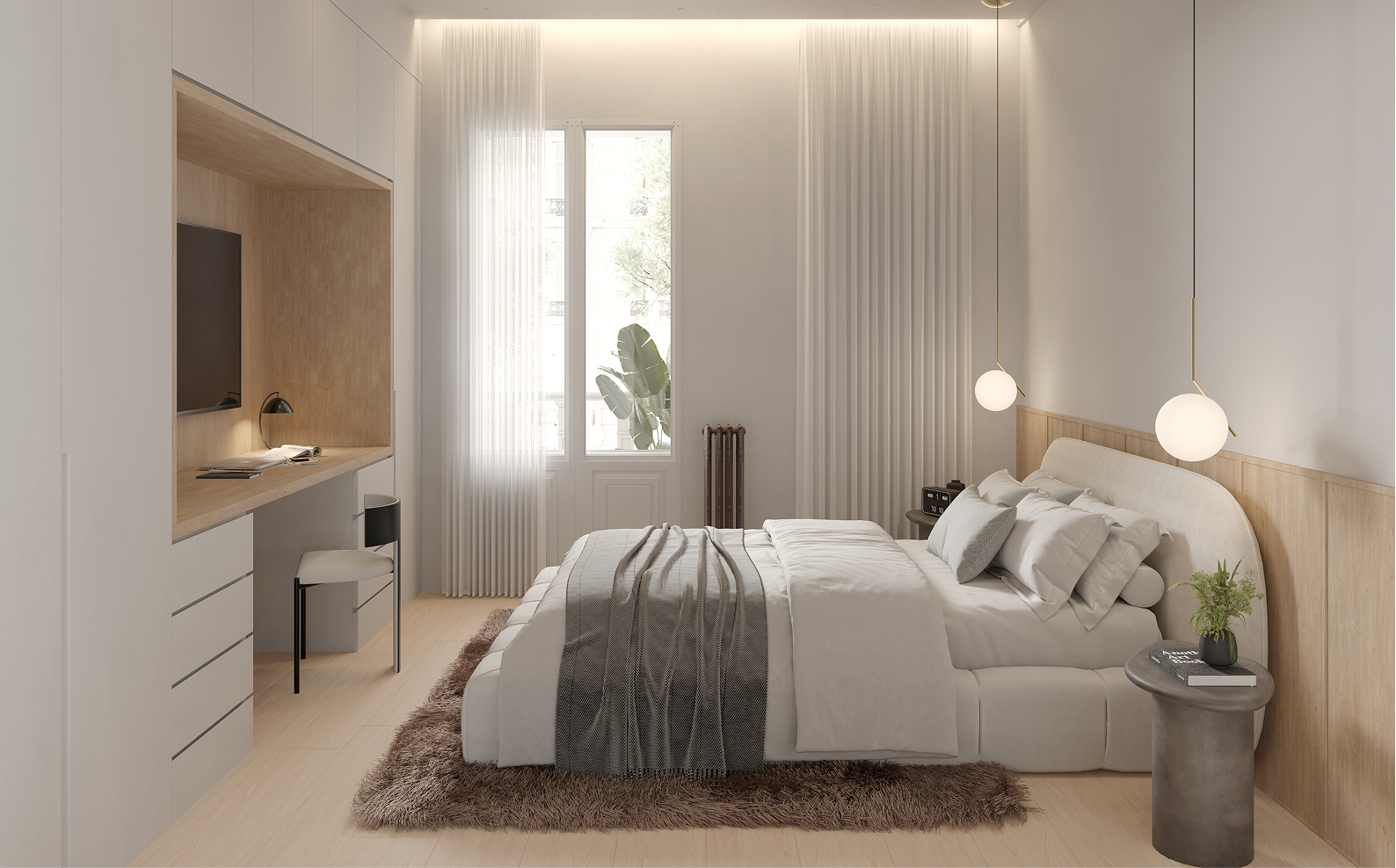 Dormitorio principal amplio y luminoso con acabados de alta gama.