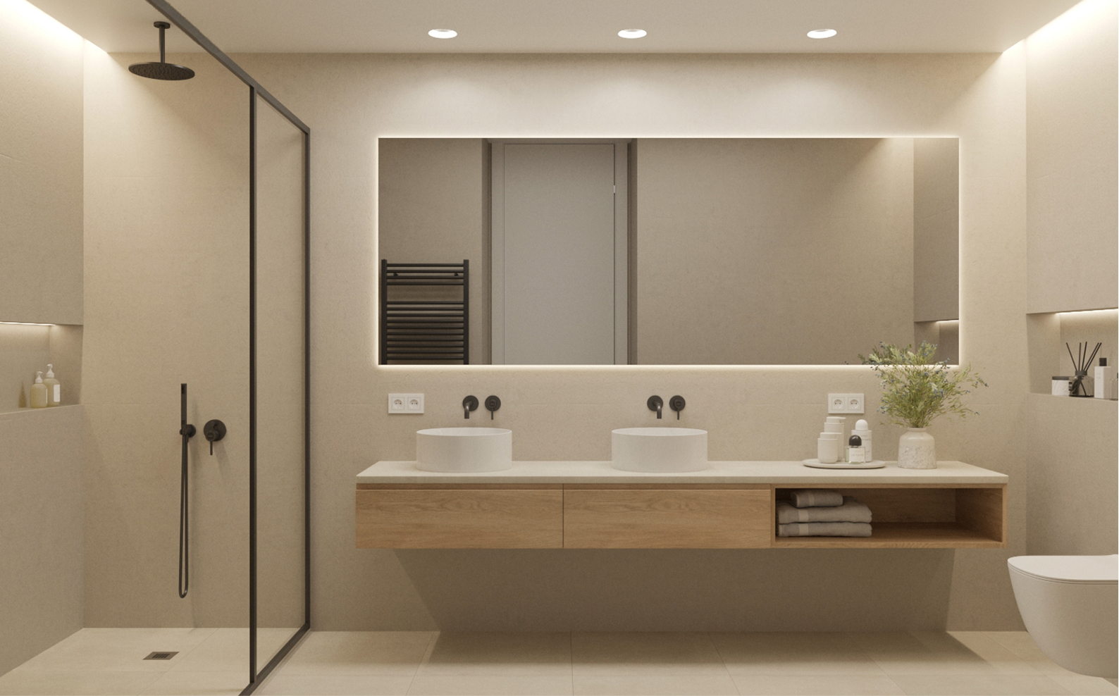 Baño en vivienda reformada en Malasaña, Madrid